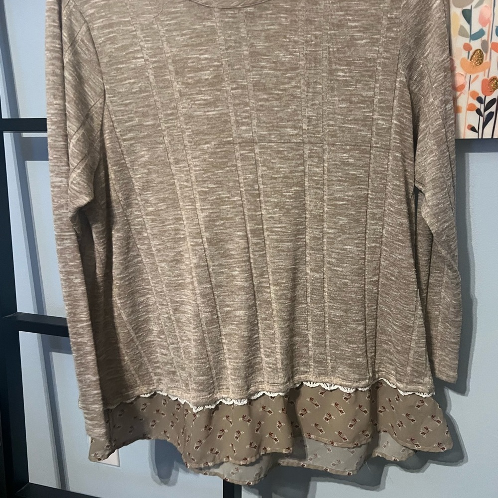 Women's Beige Layered Top